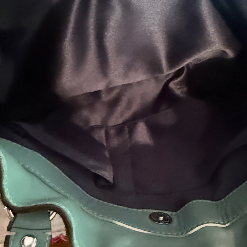 Coach Teal Pebbled Leather Satchel - Picture 3 of 6